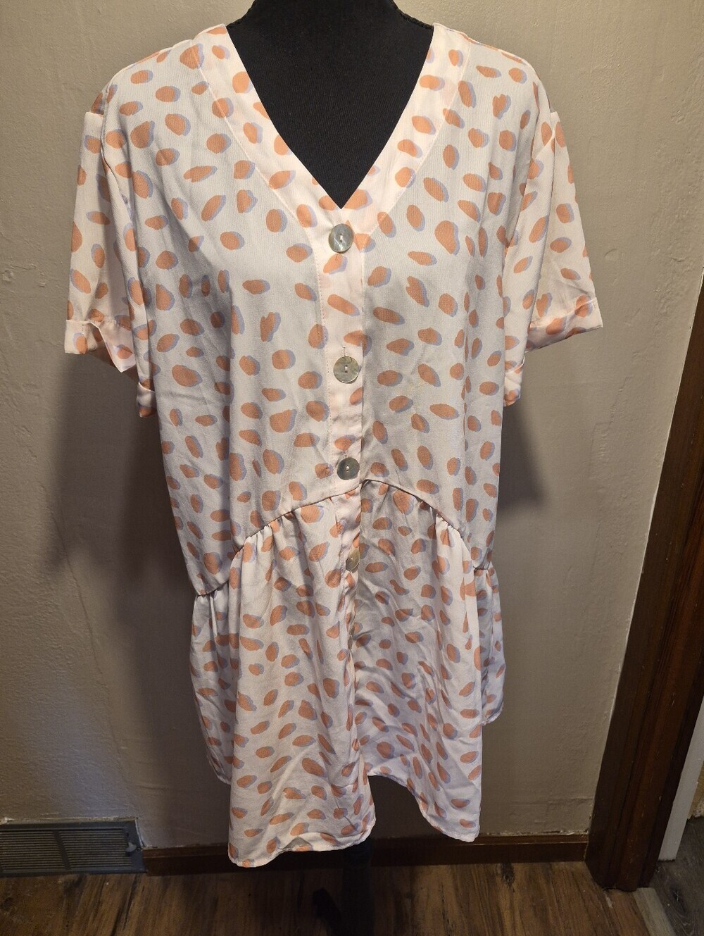 Heyson V-neck Baby Doll Tunic Size Large